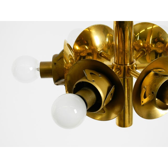 Vintage Brass Pendant Lamp with Six Opal Glass Shades from Kaiser Leuchten, 1960s For Sale - Image 13 of 16