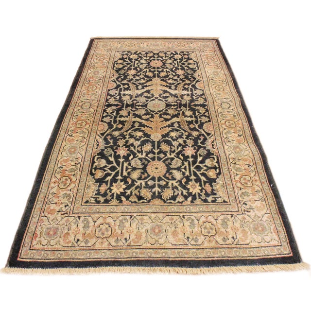Textile Shabby Chic Charcoal/Tan Wool Rug - 3'2'' X 4'11'' For Sale - Image 7 of 10