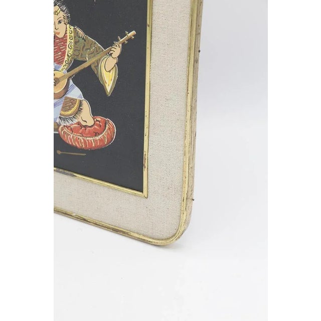 Framed Japanese Print Depicting Romantic Serenade, Early 1900s For Sale - Image 4 of 8