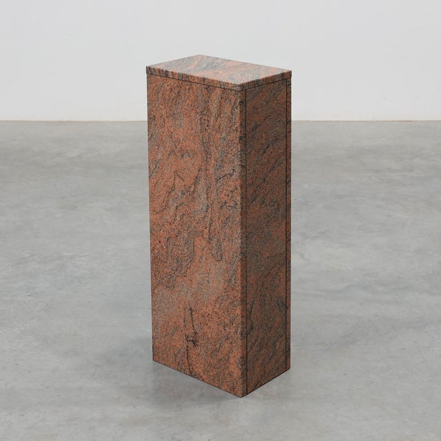 Rectangular Red Granite Pedestal, Belgium, 1920s For Sale - Image 14 of 14