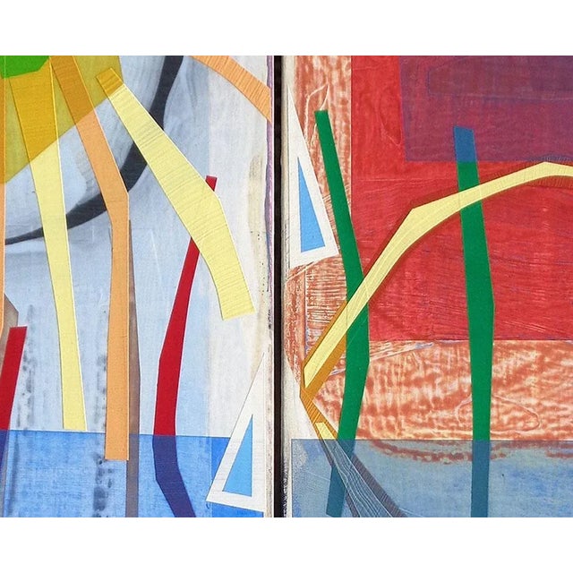 Abstract Contemporary Abstract Mixed Media on Joined Canvas Panels Painting "Bloomstone (Day Into Night)" by Michael Barringer For Sale - Image 3 of 6