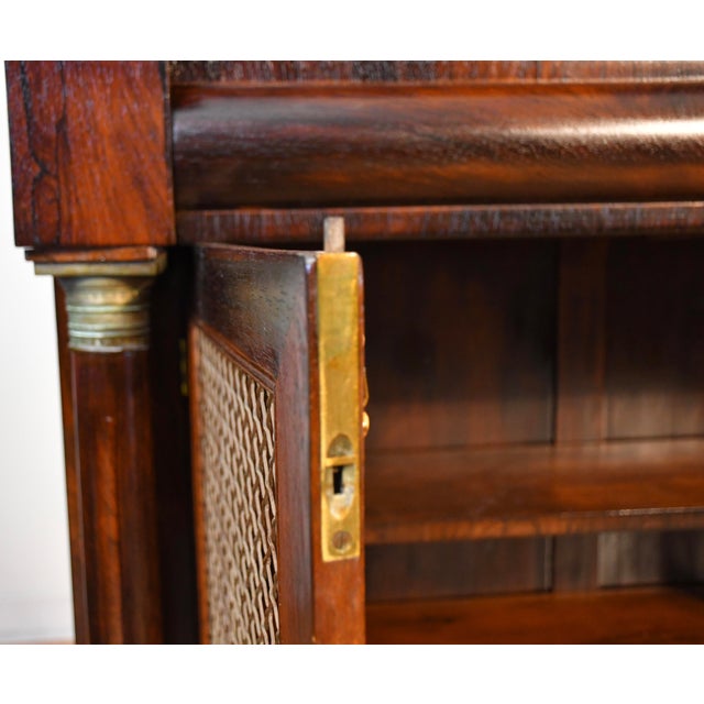 1870s Antique French Empire Revival Rosewood Bookcase / Cabinet For Sale - Image 11 of 17