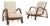 Pair of Faux Bamboo Reclining Armchairs With Bouclé Upholstery Cream Mid 20th Century For Sale