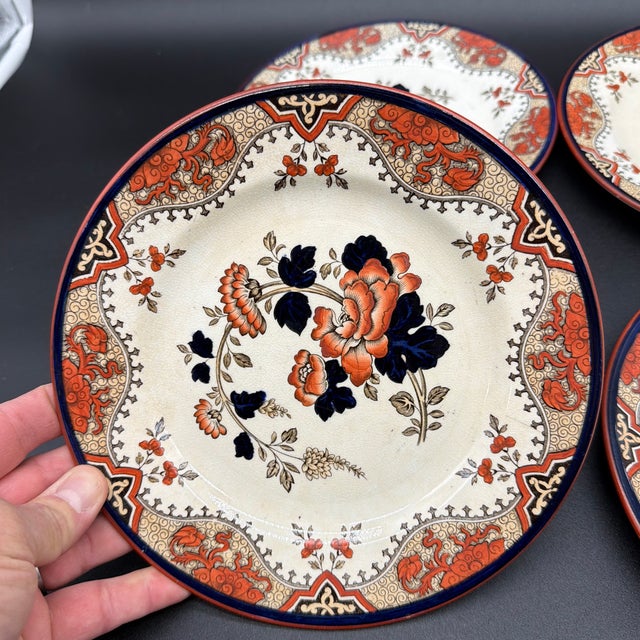 Farmhouse A Set of 4 Antique Doulton’s Alma Pattern Plates, Circa 1880’s For Sale - Image 3 of 12