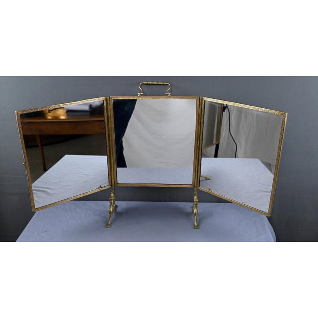 Bronze Triptych Mirror, 1900s For Sale - Image 15 of 17