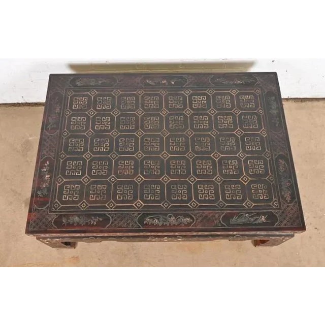 Wood Baker Furniture Chinoiserie Coromandel Coffee Table For Sale - Image 7 of 12