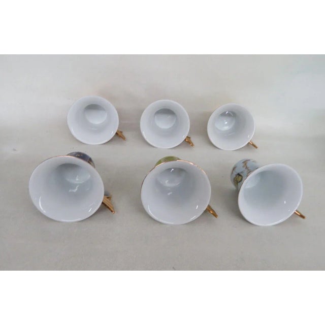 Classic Coffee and Tea Butterfly Espresso Tea Cups and Saucers Set of