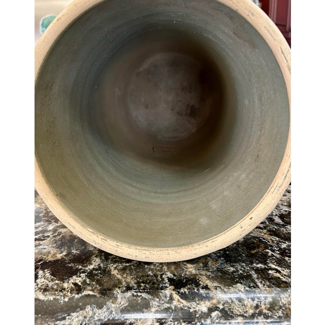 Asparagus A Robinson Ransbottom, 1926, Art Nouveau, Victorian, Luxor Antique, Blue-Green, Poppy-Patterned Pottery, Umbrella/Cane Stand/Vase For Sale - Image 8 of 10