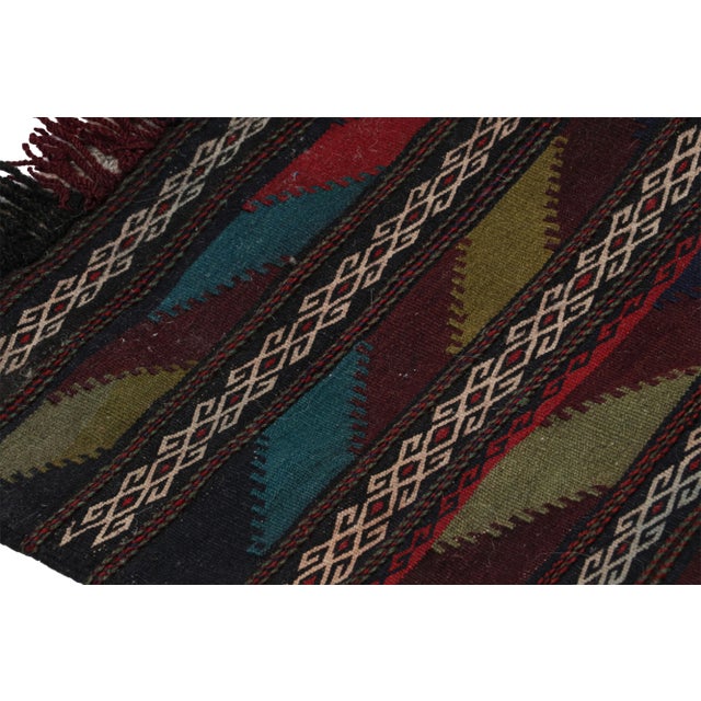 Vintage Afghan Kilim With Polychromatic Geometric Patterns, From Rug & Kilim For Sale In New York - Image 6 of 7