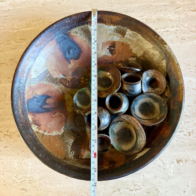 Mid Century 1960s Axella Denmark Large Modernist Shallow Sculptural Bowl For Sale - Image 11 of 12