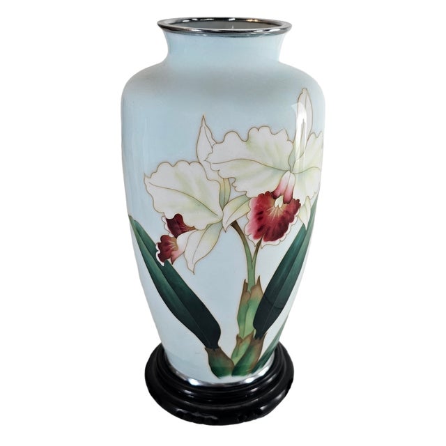 1961 Ando Cloisonné Presentation Vase Okinawa Military Provenance For Sale - Image 4 of 10
