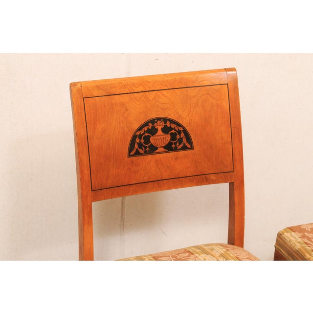 19th Century Set of 4 Swedish Curly Birch Chairs, 19th C For Sale - Image 5 of 11