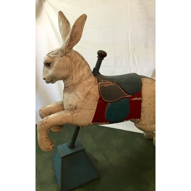 19th Century French Carved Juvenile Carousel Rabbit | Chairish