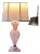 Vintage Murano glass Latticino statement lamp // Blown glass // Venetian glass // pink and white // pink ribbon // table lamp // midcentury For Sale
