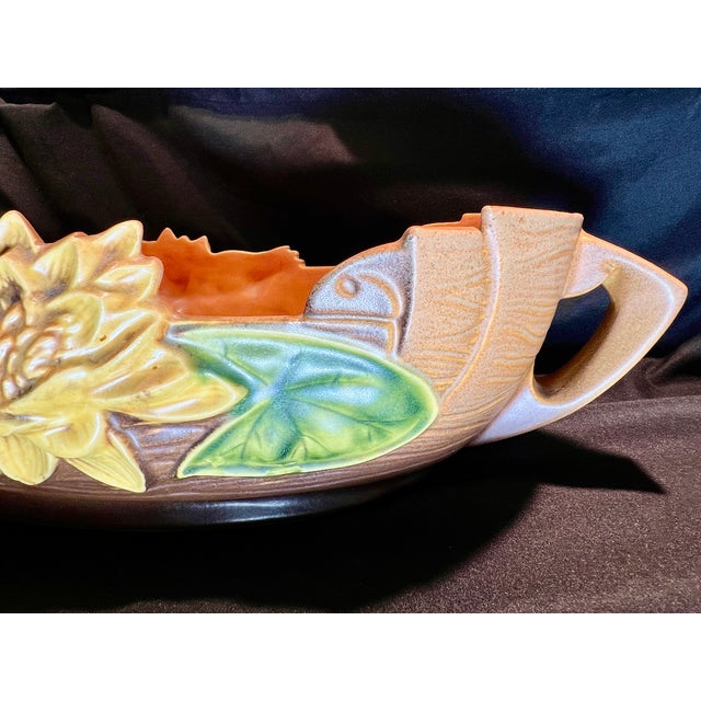 American Roseville Water Lily Console Dish For Sale - Image 3 of 5