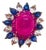 Bochic “Capri” Vintage Blue Sapphire, Ruby & Rose Cut Topaz 18K Gold & Silver For Sale