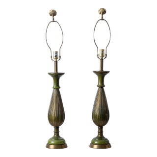 A Pair of Barovier & Toso Murano Glass Lamps For Sale