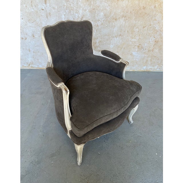 Wood Pair of French Louis XV Style Bergères For Sale - Image 7 of 16