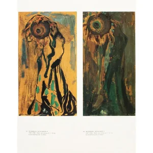 1991 After Piet Mondrian "Sunflower I" & "Sunflower II ", Full-Color Parisian Print