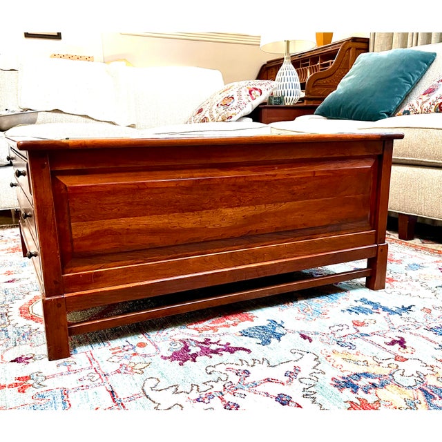 1990s Lexington Bob Timberlake Solid Cherry Square Glass Top Coffee Table For Sale In Boston - Image 6 of 11