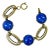 1920s Vintage Art Deco Lapis Art Glass Bracelet For Sale