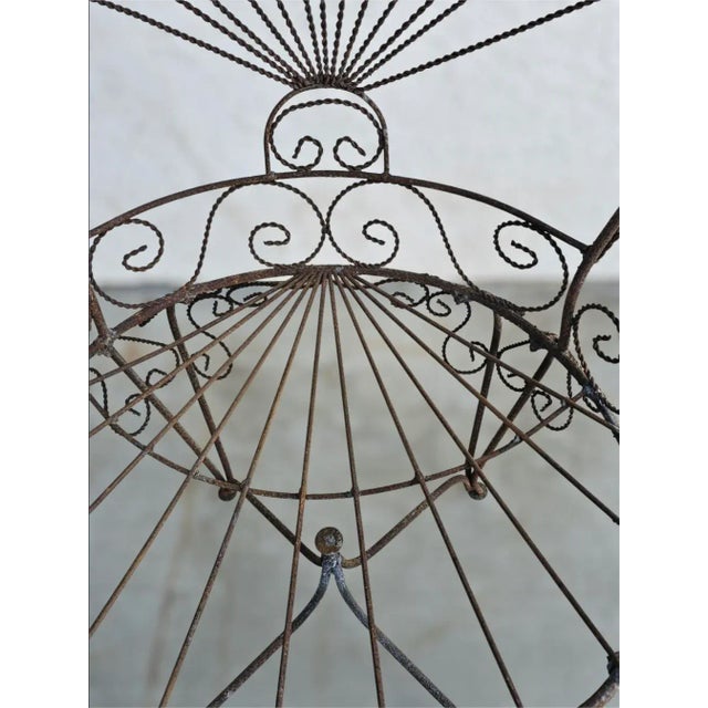 1960s Vintage Wrought Iron Peacock Armchair For Sale - Image 5 of 15