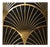 Black Glass and Brass Panel, 1980s For Sale