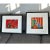 A coordinated set of striking Chinese Gouache on paper, folk art paintings depicting harvest scenes in brilliant raspberry...