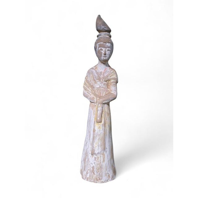 Chinese Terracotta Sculpture of Court Lady, 1950 For Sale - Image 10 of 12