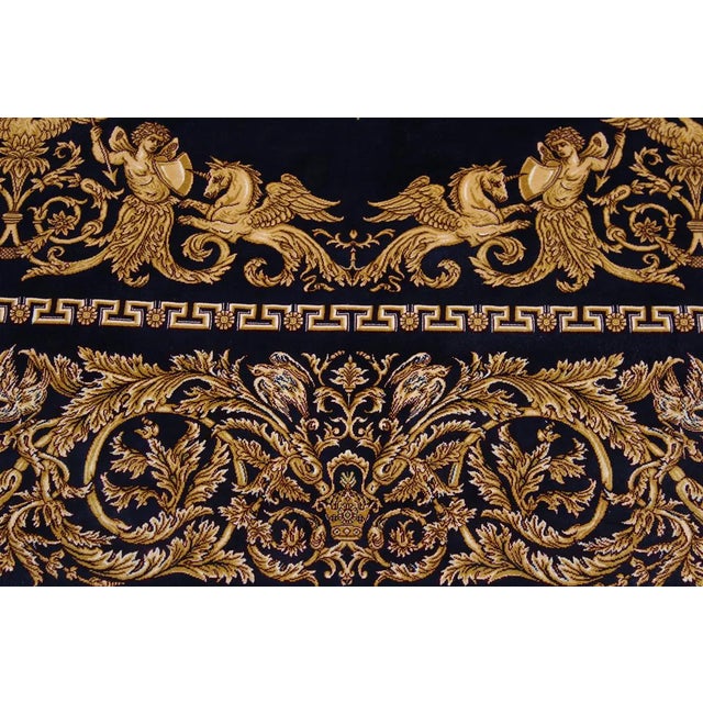 Textile Late 20th Century Early 20th Century Renaissance Art Angels Inspired Silk on Silk Rug 5'1 X 6'5 For Sale - Image 7 of 11