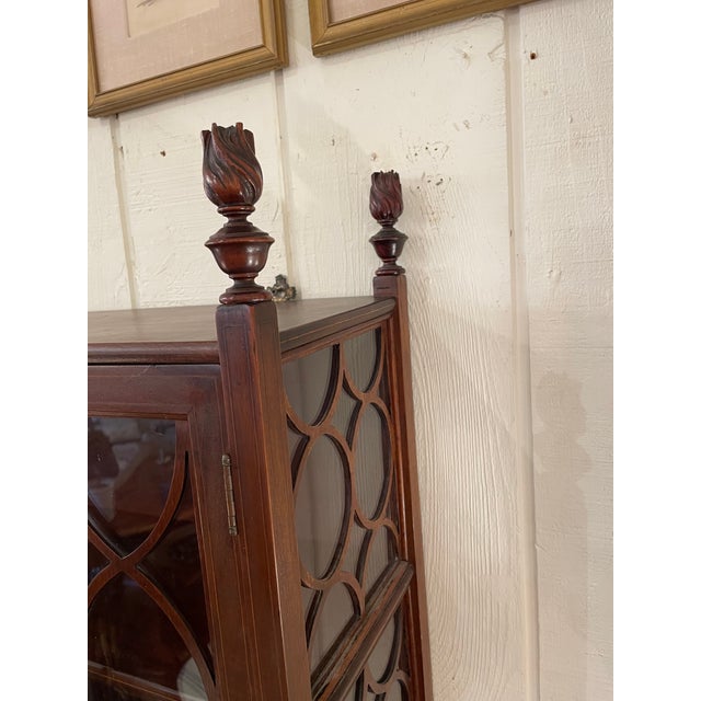 Antique Mahogany & Glass Regency Wall Cabinet For Sale - Image 12 of 16