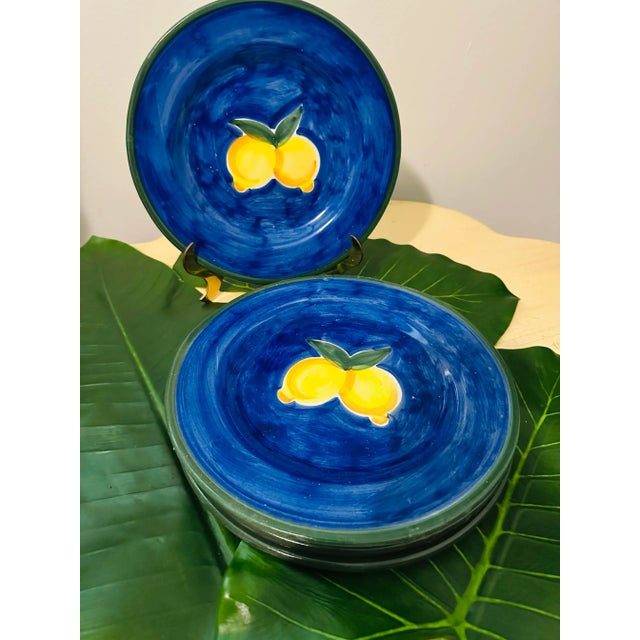 Italian Hand Painted Lemons Plates - Set of 4 For Sale In Miami - Image 6 of 11