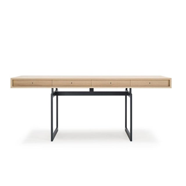 Dark Grey and White Stained Oak Office Desk by Bodil Kjaer for Karakter For Sale - Image 3 of 13