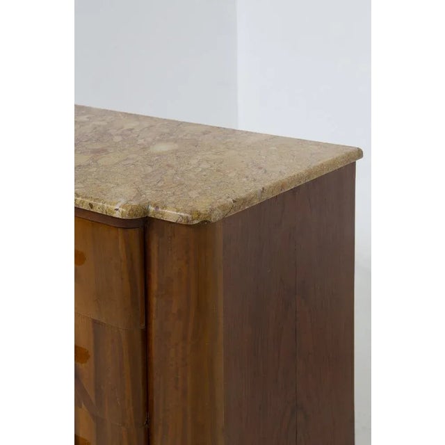 Beige Italian Futurist Chest of Drawers in Marble and Wood with Iconographic Inlay, 1915 For Sale - Image 8 of 11