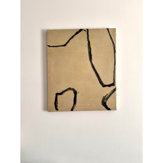Abstract Modern Beige Abstract Painting| Oil Contemporary Picture for Interior Decor For Sale - Image 3 of 6