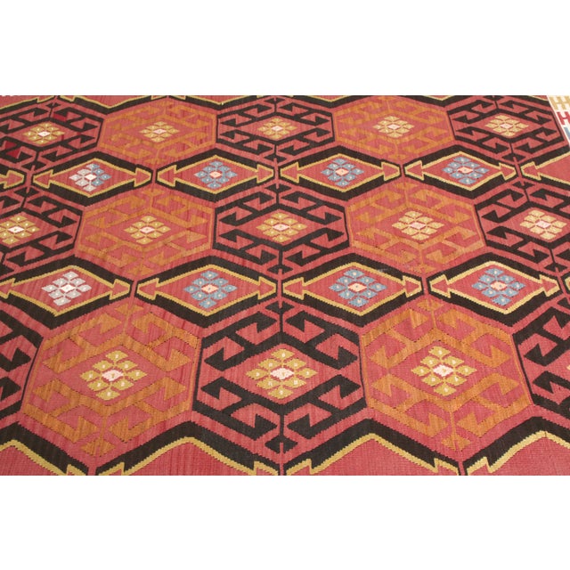 Tribal Handwoven Vintage Mid-Century Kilim Rug Tribal Geometric Pattern by Rug & Kilim For Sale - Image 3 of 5