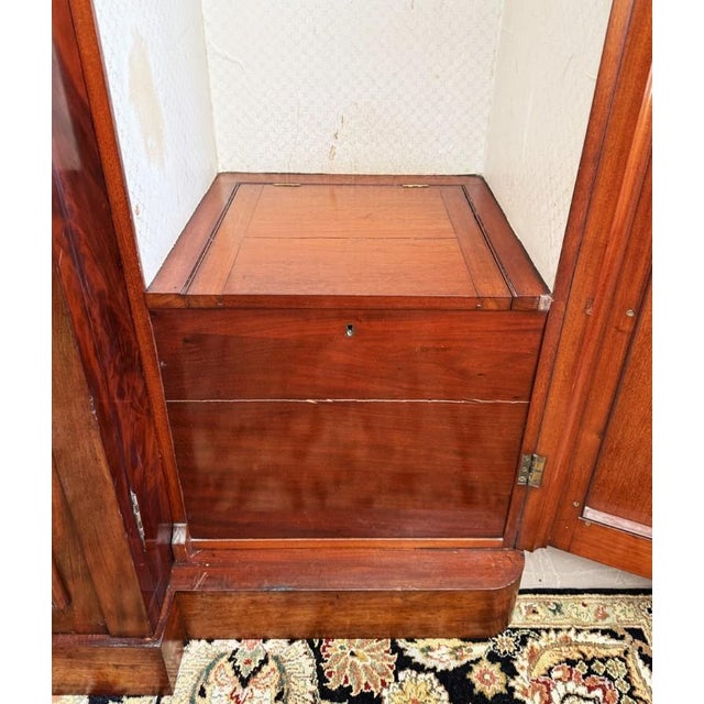Brown 19th Century Flamed Mahogany Triple Wardrobe With Center Mirror & Fitted Interior For Sale - Image 8 of 18