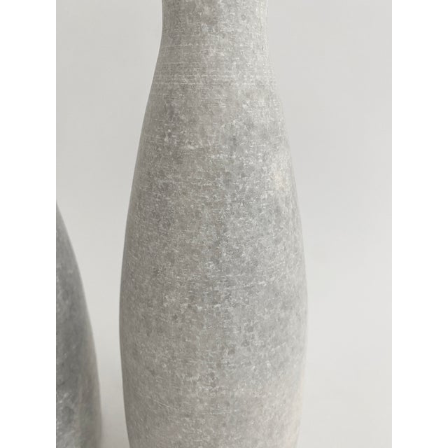 1990s Modern Marble Candleholders - A Pair For Sale - Image 5 of 6
