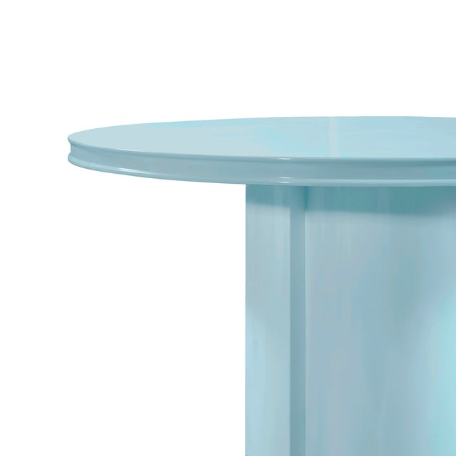 Elora Blue Lacquer Round Dining Table For Sale In Los Angeles - Image 6 of 10