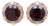 Fancy Round Red Garnet Diamond Halo 18 Karat Rose Gold Stud Statement Earrings, A Pair For Sale