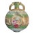 Antique French Porcelain Hand-Painted Pilgrim Flask Vase With Raised Gold Filigree & Roses For Sale