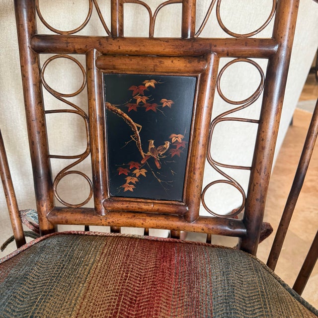 Maitland - Smith Rare Botanical Maitland-Smith Brighton Pavilion Burnt Bamboo Armchair – Mid-Century Chinoiserie For Sale - Image 4 of 12