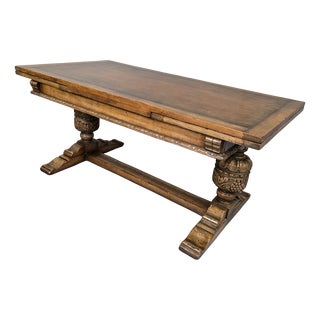 Farmhouse Refectory Dining Table in Oak, 1920s For Sale