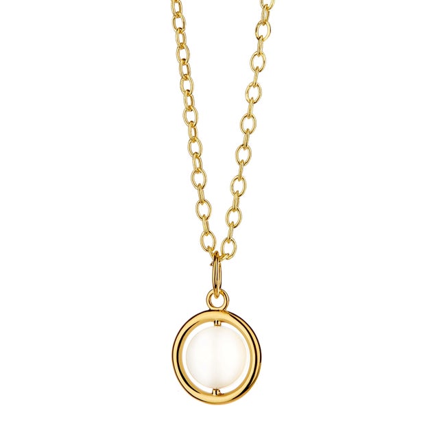 Cosmic Swivel Charm Pendant White Agate For Sale