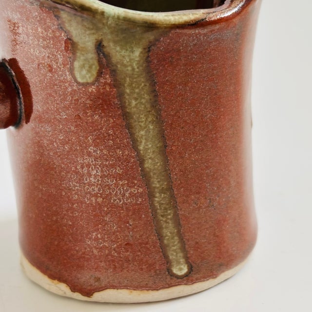 Late 20th Century Drip Glaze Studio Pottery Cup For Sale - Image 5 of 8