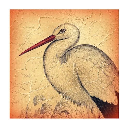 Vintage Stork Archival Print For Sale