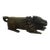 Hand-Carved Ebonized Wooden Guardian Lion Sculpture, 25” For Sale