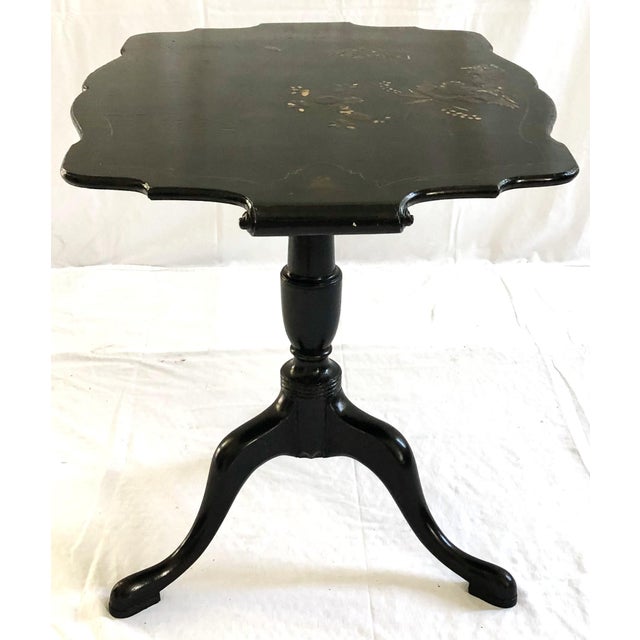 Early 19th Century 19th C. Black Lacquer Coromandel Tea Table For Sale - Image 5 of 9