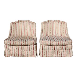 Vintage Skirted Slipper Chairs - a Pair For Sale