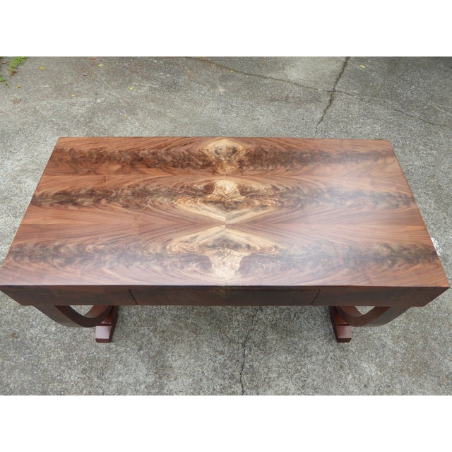 Modern Bespoke Walnut Desk = Sensational For Sale - Image 4 of 9